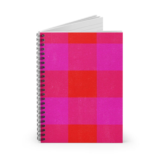Spiral Notebook - Pink & Purple Textured Gingham